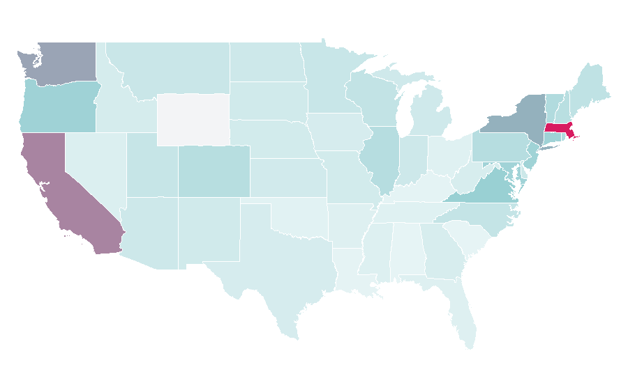 Affinity by region — Monash University, United States