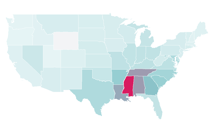 Affinity by region — Moneybagg Yo, United States