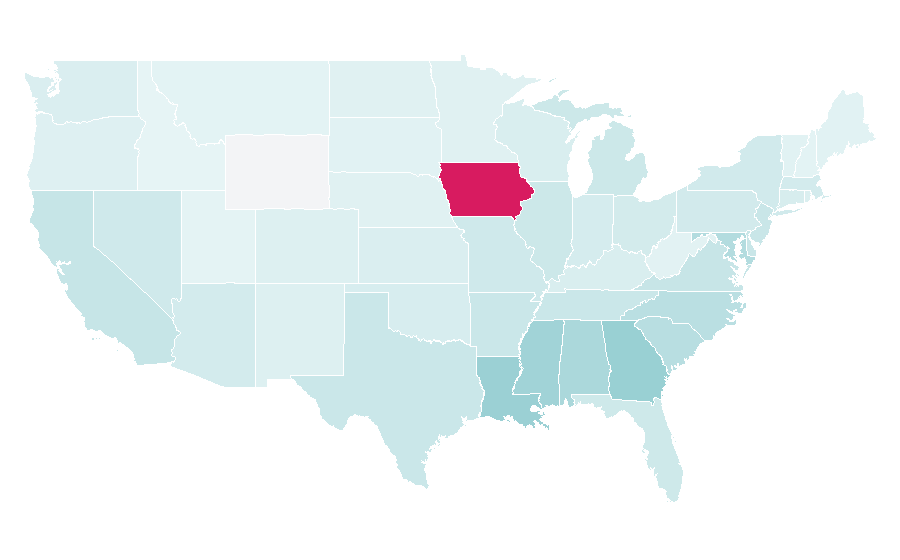 Affinity by region — Monica (singer), United States