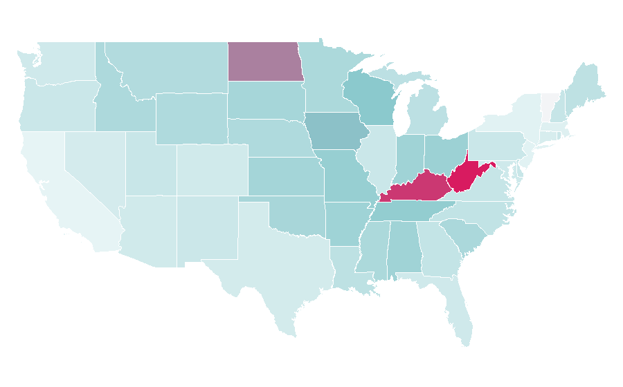 Affinity by region — Montgomery Gentry, United States