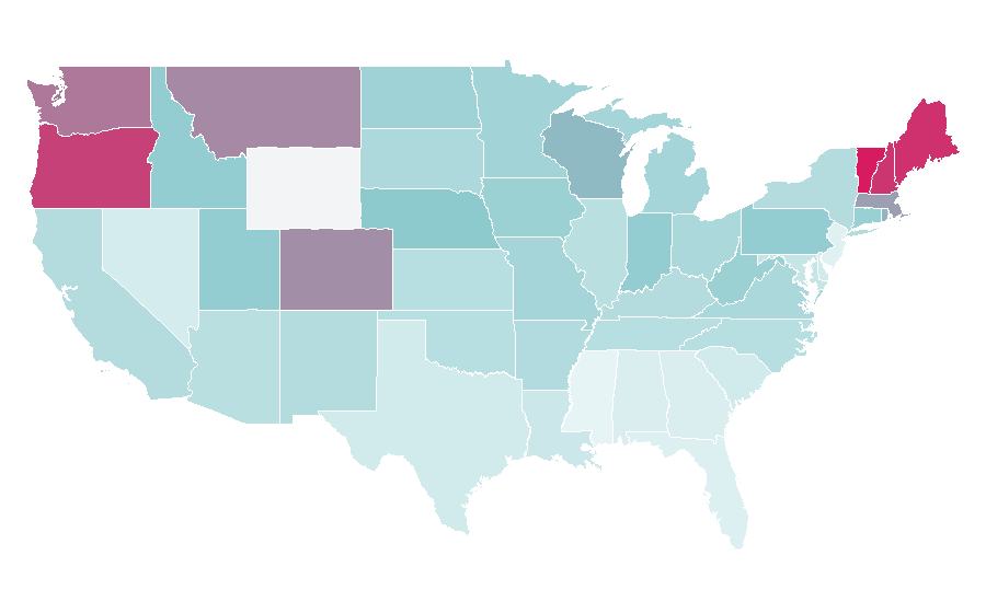 Affinity by region — Monty Python, United States