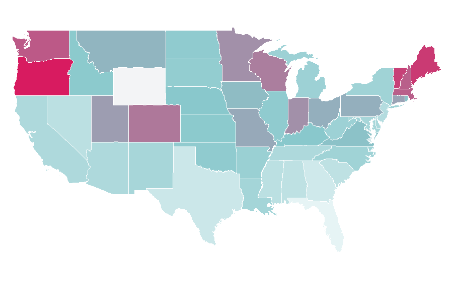 Affinity by region — Monty Python's Flying Circus, United States