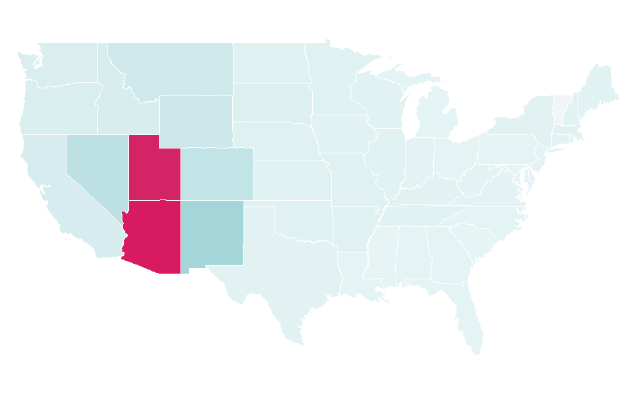Affinity by region — Monument Valley, United States