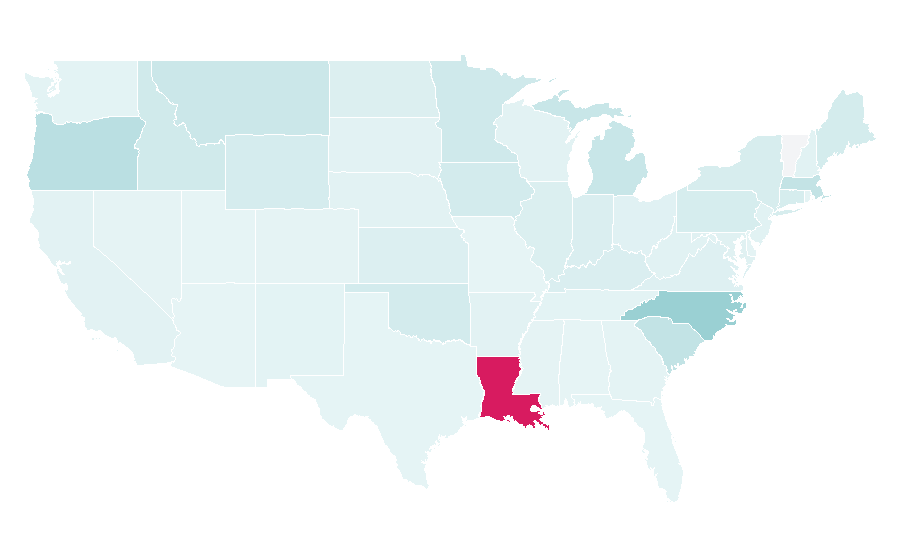 Affinity by region — Moodle, United States