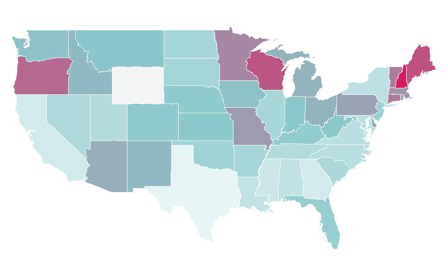 Affinity by region — Moody Blues, United States