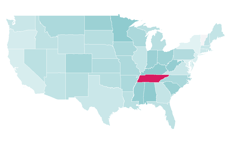 Affinité par région — Morgan Wallen, États-Unis
