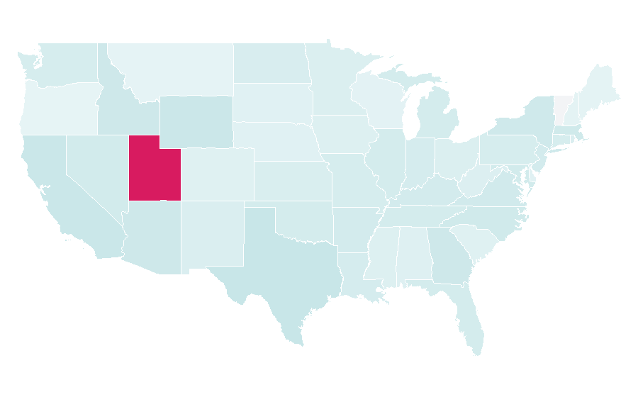 Affinity by region — Mormon (Book of Mormon), United States