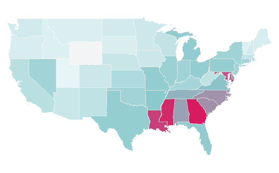 Affinity by region — Morris Chestnut, United States