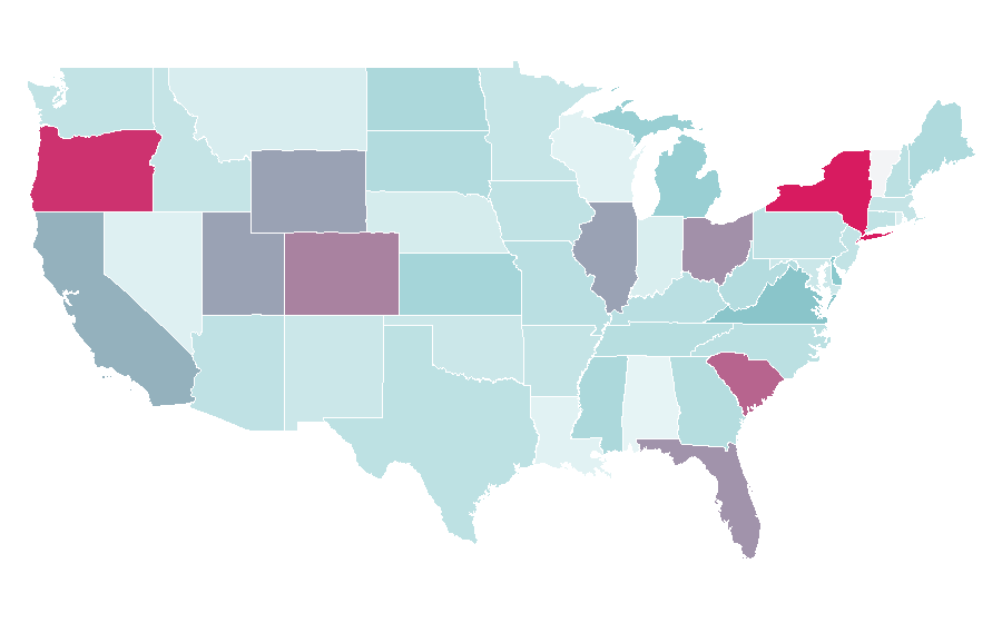 Affinity by region — Mortgage broker, United States