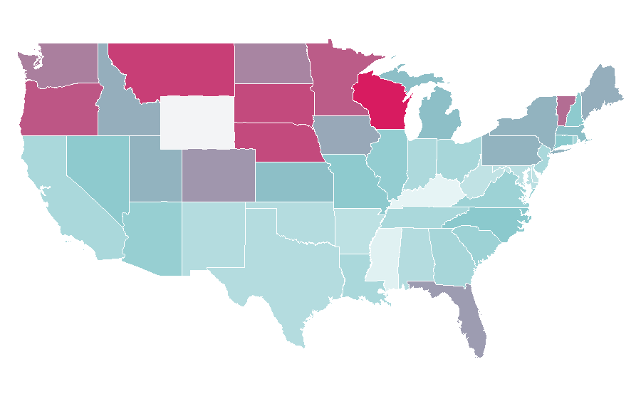 Affinity by region — Moscow mule, United States