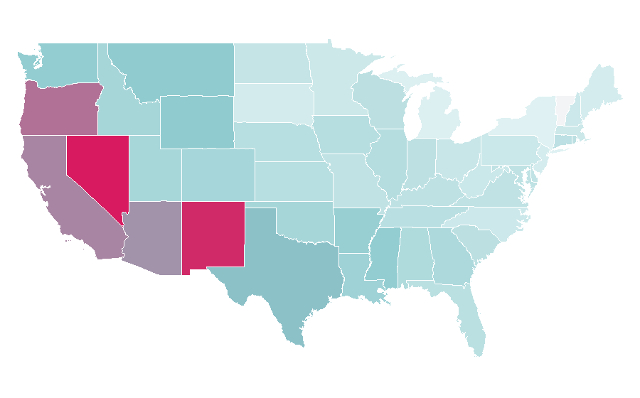 Affinity by region — Motel 6, United States