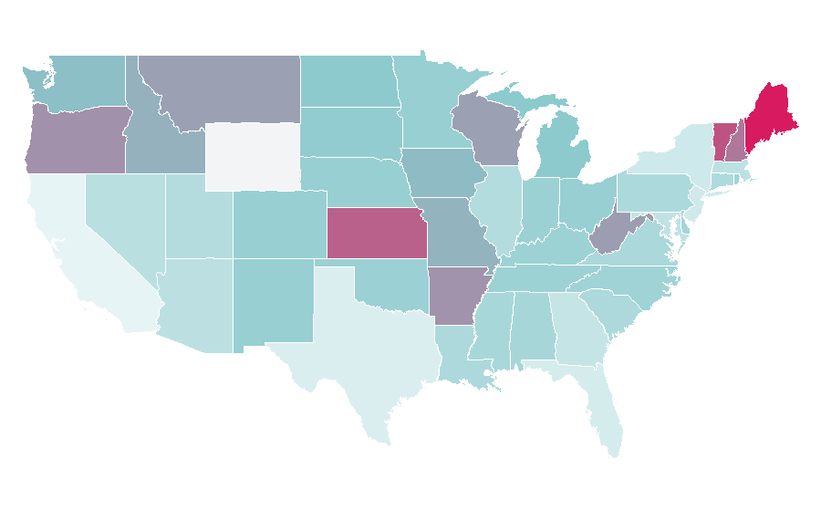 Affinity by region — Mother Earth News, United States