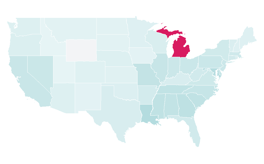 Afinidade por região — Motown, Estados Unidos