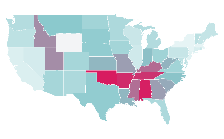 Affinity by region — Mount of Olives, United States