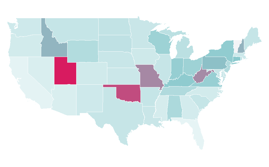 Affinity by region — Mountain bike racing, United States