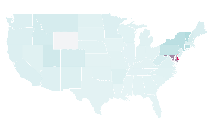 Affinité par région — Mountain biking, États-Unis