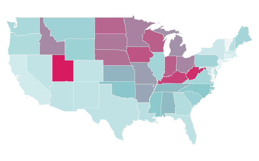 Affinity by region — Mountain Dew, United States