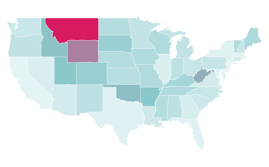Affinity by region — Mountain Men (TV series), United States