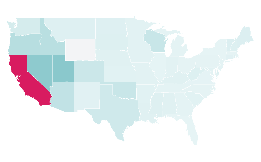 Affinity by region — Mountain Mike's Pizza, United States