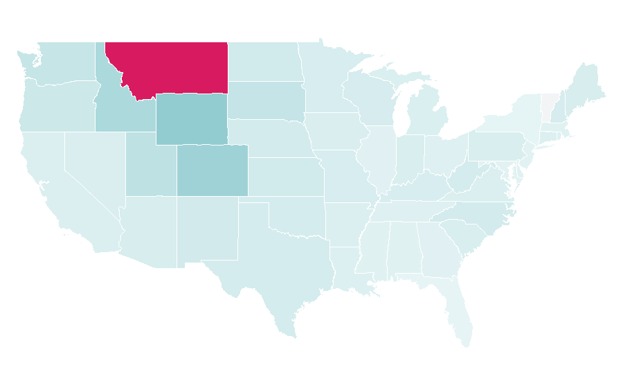 Affinity by region — Mountain range, United States