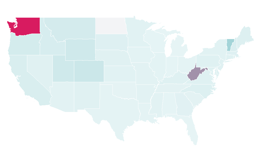 Affinity by region — Mountaineering, United States