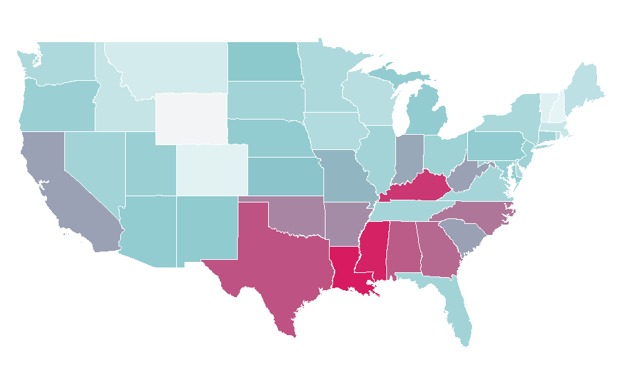 Afinidad por región — Mouth, Estados Unidos