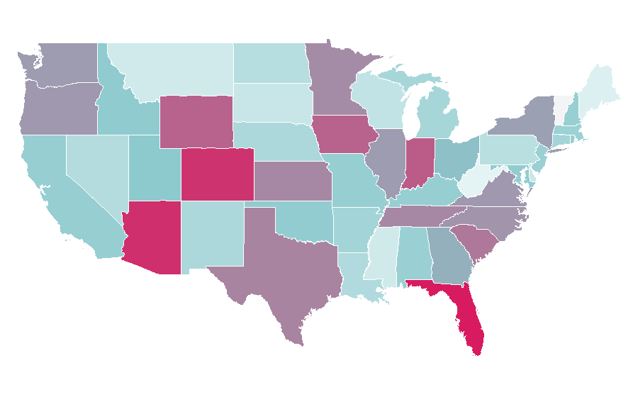 Affinity by region — Moving company, United States