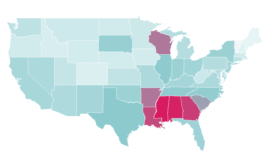 Affinity by region — MP3, United States