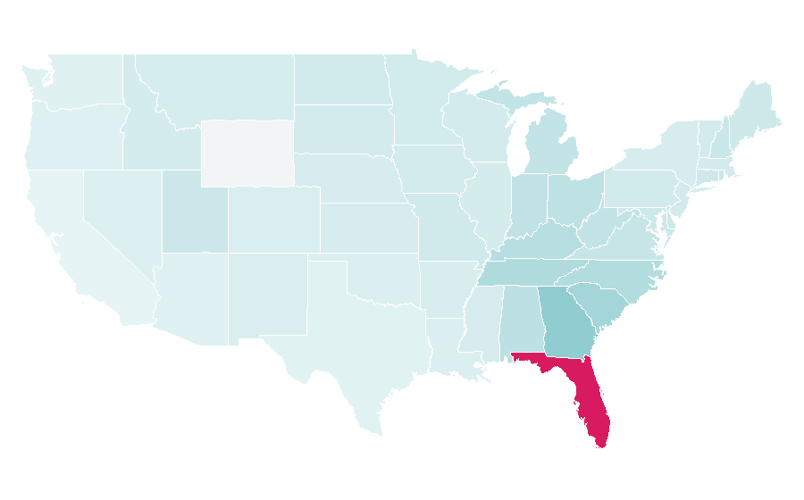 Affinity by region — MS Enchantment of the Seas, United States