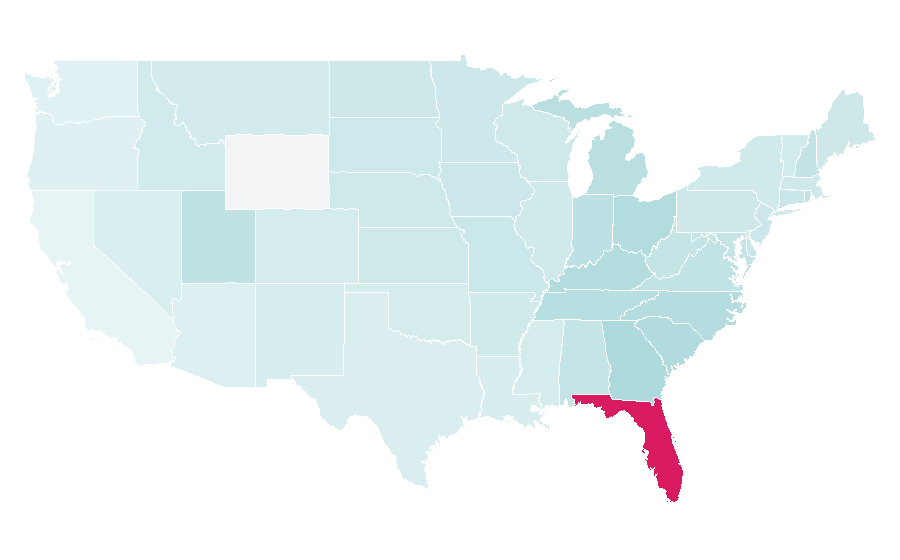 Affinity by region — MS Freedom of the Seas, United States