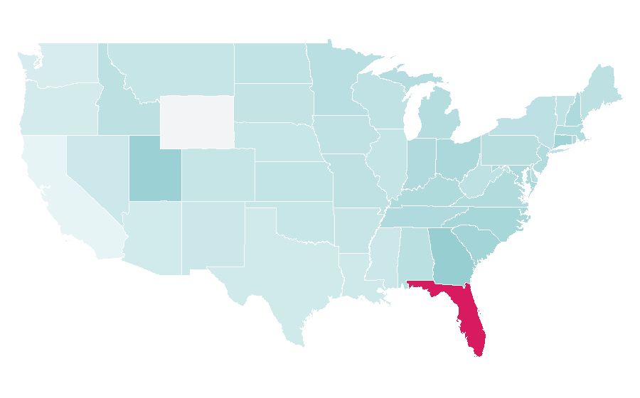 Affinity by region — MS Rhapsody of the Seas, United States