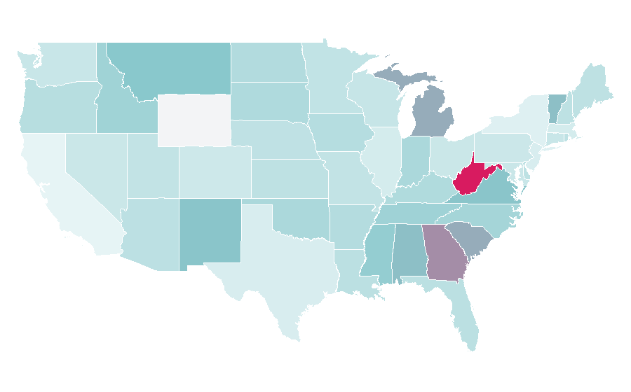 Affinity by region — Mud bogging, United States