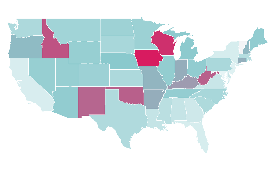 Affinity by region — Mudvayne, United States