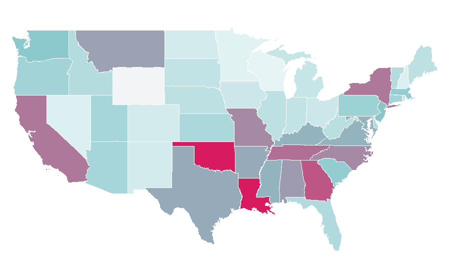 Affinity by region — Mule (shoe), United States