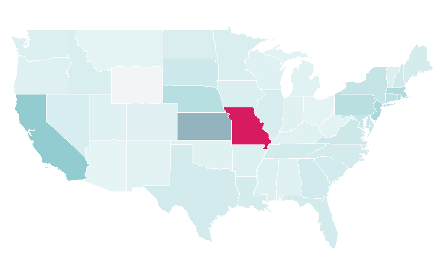 Affinität nach Region — Municipal corporation, USA