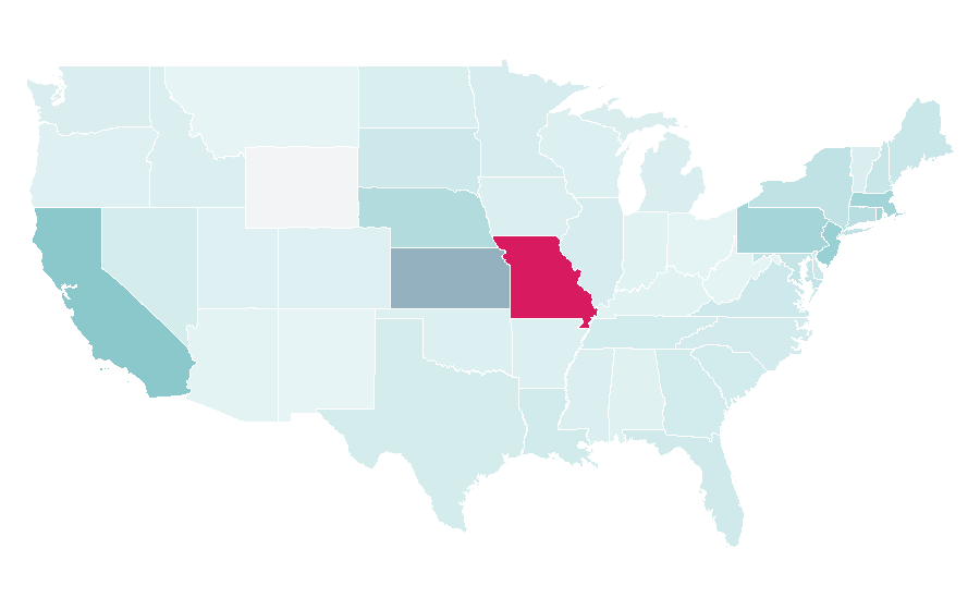 Affinity by region — Municipality, United States