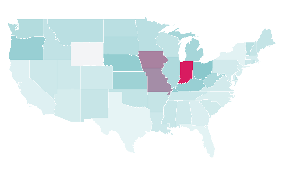 Affinity by region — Mushroom hunting, United States
