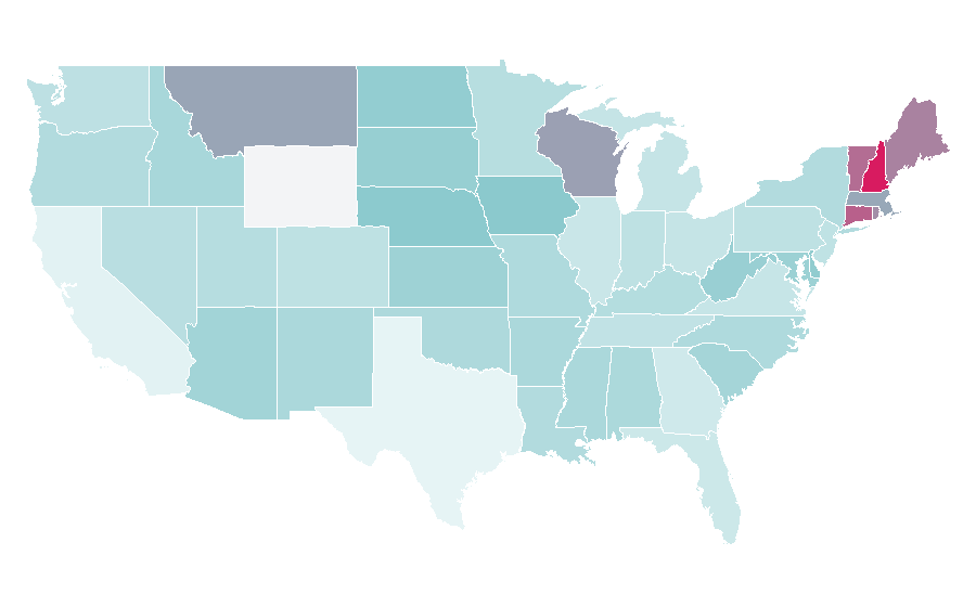 Affinity by region — Music of Ireland, United States
