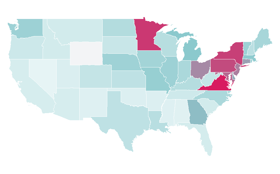 Affinity by region — Muslim holidays, United States