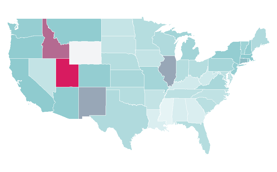 Affinity by region — My Big Fat Greek Wedding, United States