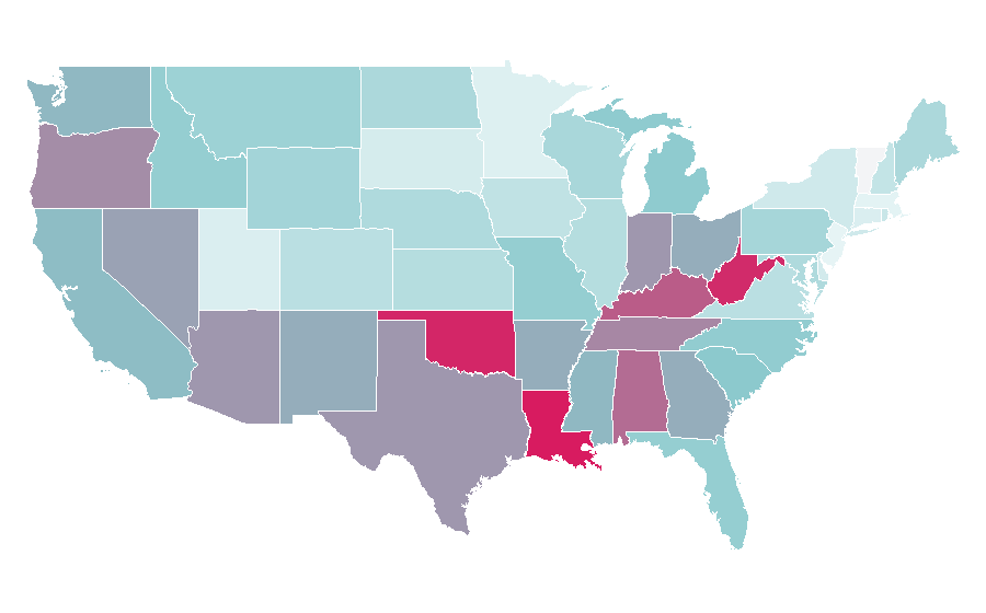 Affinity by region — Myspace, United States