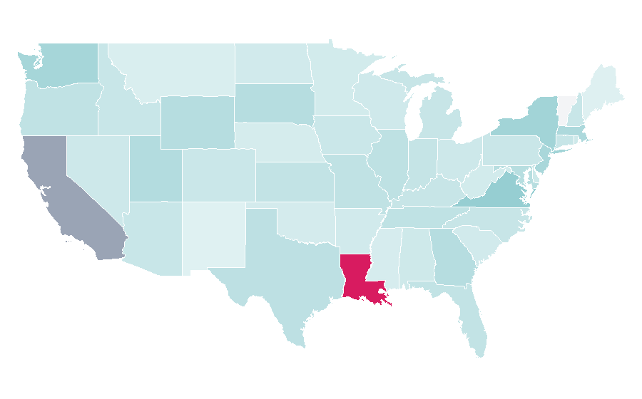 Affinity by region — MySQL, United States