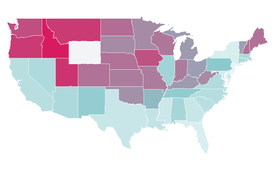 Affinity by region — mythbusters, United States