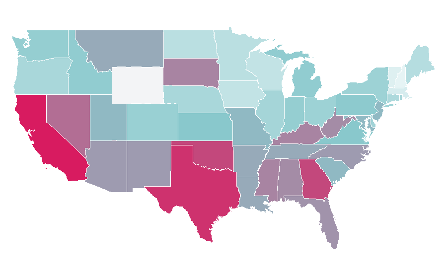 Affinité par région — Mythology, États-Unis