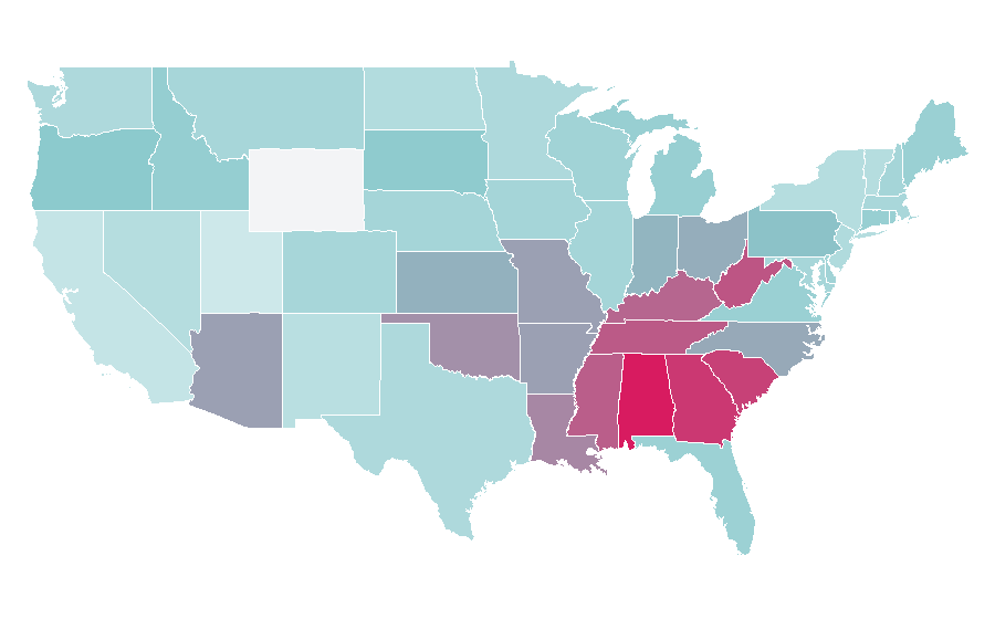 Affinity by region — Nancy Grace, United States