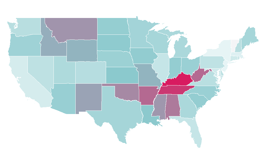 Affinity by region — Naomi Judd, United States