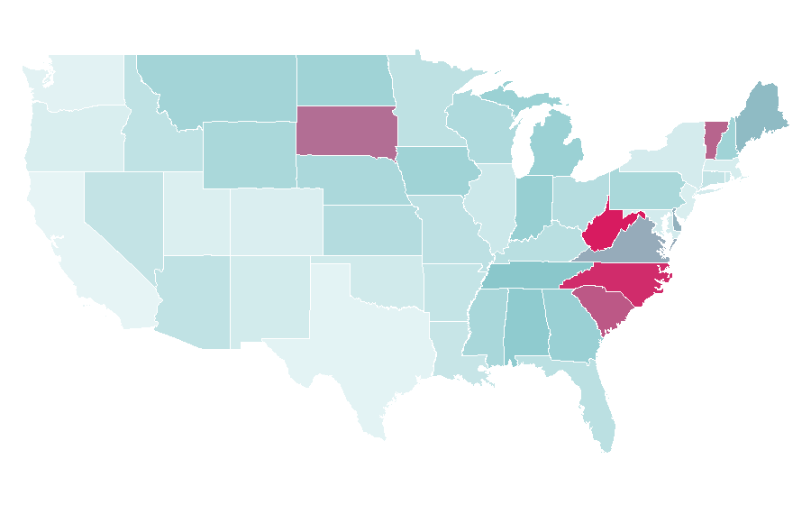 Affinity by region — NASCAR Live!, United States