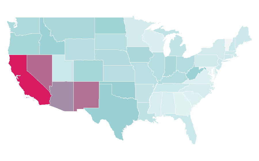 Affinity by region — Nate Diaz, United States