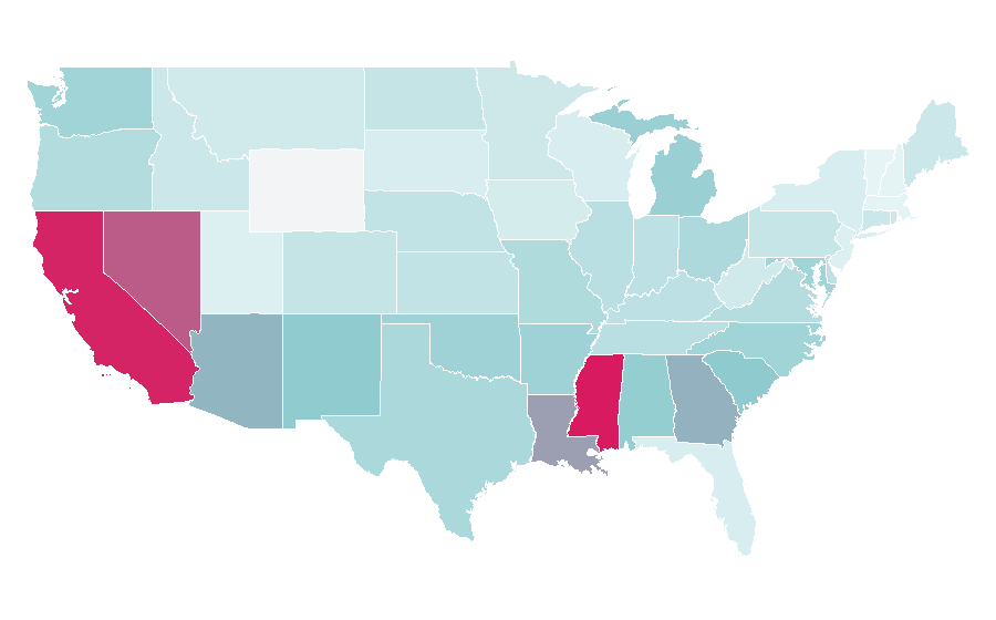 Affinity by region — Nate Dogg, United States