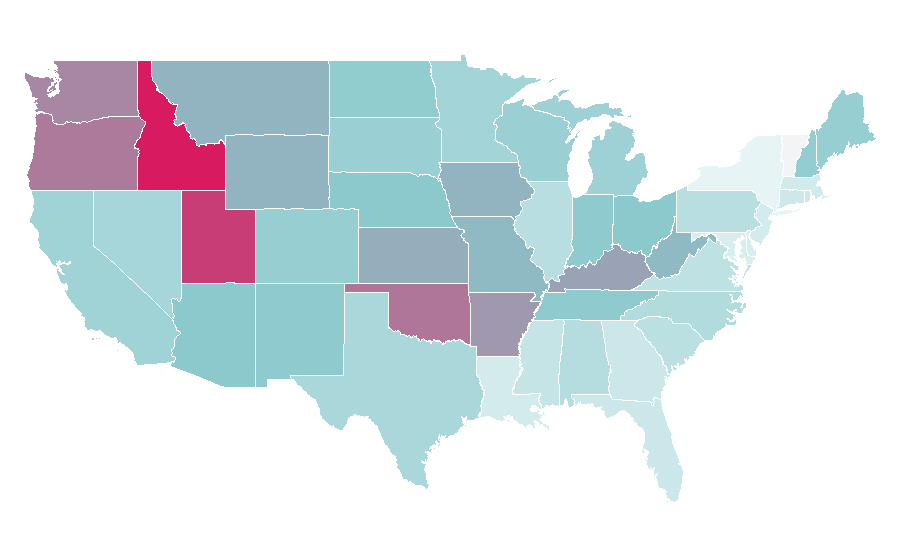 Affinity by region — Nathan Fillion, United States